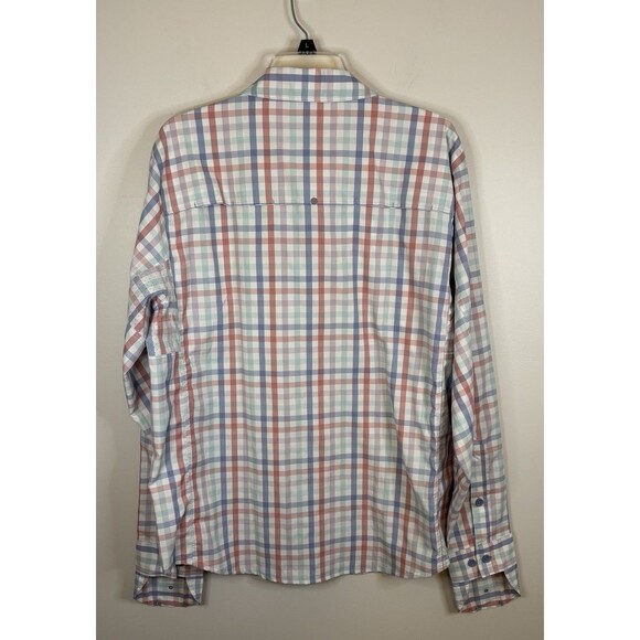 COOLIBAR Nassau Fishing Shirt Men Large Pastel Gingham Button Up UPF 50+ - Picture 4 of 16